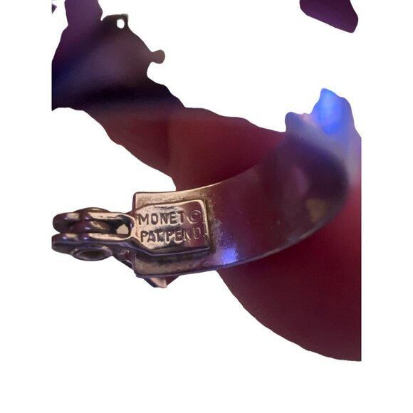 Monet Vintage Silver Tone Huggies Pierced Earrings Jewelry Classic Everyday - Picture 5 of 10